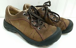 KEEN Shoes Presidio Hiking Casual Leather Walnut Brown Oxford Womens 6.5 Youth - £26.59 GBP