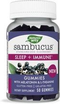 Nature&#39;s Way Sambucus Sleep + Immune Support Gummies with Melatonin and L-Theani - £19.97 GBP