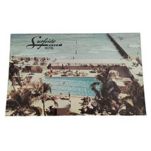 Surfside Hotel Plaza Florida 1960s Chrome Postcard Pool Miami Beach Unpo... - £3.90 GBP