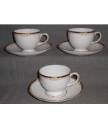 Set (3) WEDGWOOD Bone China CAVENDISH PATTERN Cups and Saucers MADE IN E... - £78.88 GBP