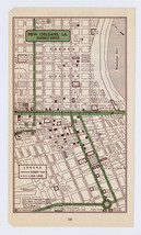 1951 Original Vintage Map Of New Orl EAN S Louisiana Downtown Business Center - £17.67 GBP