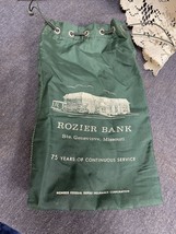 Vintage Draw String Rosier Bank Deposit Bag Ste Genevieve, MO - £11.68 GBP