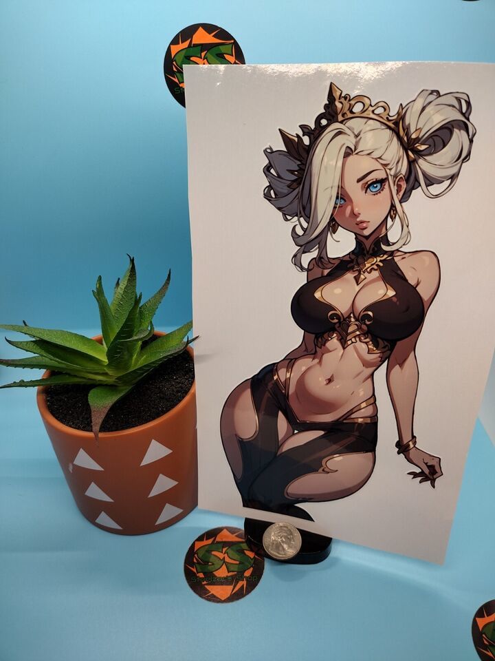 Custom Anime Girl - Blonde Goddess #2 - Waterproof Vinyl Sticker Decal - $1.00+