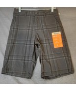 Urban Pipeline Mens Shorts 29 Gray Plaid Maxflex Tech Pocket Stretch Fla... - $24.13 CAD