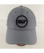 Vineyard Vines Snapback Trucker Hat Ball Cap Gray Blue Whale Dot Headwear - $34.60