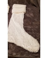 Soft Creamy White Christmas Stocking w/silver sequins 21&quot;   Pegasus Home... - €13,89 EUR