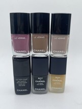 CHANEL Nail Polish Lot Le Vernis Black Neutrals And Clear Coat NWOB - £91.36 GBP