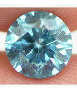 Round Cut Diamond Fancy Blue Color SI2 Loose Natural Enhanced 6.64 MM 1.... - £740.97 GBP