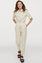 Genuine Off White Jumpsuit Pocket Party Romper Stylish Women 100%Leather Decent - £199.85 GBP+
