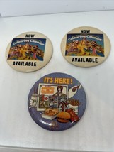 Lot of 3 Vintage Colouring McDonald&#39;s Badge Pinbacks Pins - $21.17