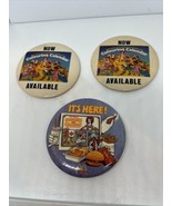 Lot of 3 Vintage Colouring McDonald&#39;s Badge Pinbacks Pins - $21.73 CAD