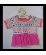Build A Bear Pink Knit Fair Isle Dress with Sparkly Tulle Skirt On hanger - $23.59 CAD