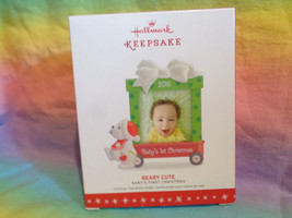 Hallmark Keepsake 2016 Beary Cute Baby&#39;s First Christmas Wagon Bear Frame - £3.10 GBP