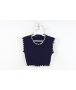 Vintage 50s 60s Girls Toddler Size 5T Wool Blend Knit Ruffled Cap Sleeve... - €21,27 EUR