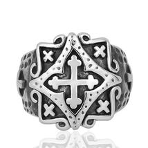 ELFASIO 316L Stainless Steel Gothic Style Medieval Theme Ring - Unisex - £15.68 GBP