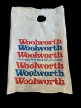 Rare 80s 21”x12” Woolworth Store Plastic Round Cutout Handles Shopping B... - $17.91