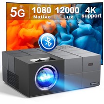 Native 1080P 5G Wifi Bluetooth Projector 4K Support, 12000L 350 Ansi Out... - $314.99