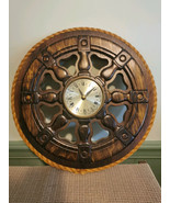 Nautical Wooden Brass Wall Quartz Clock by Tochigi Tokei, PAT. PEND, Japan - $118.31 CAD