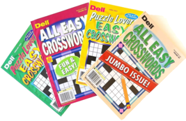 NEW Lot of 4 Dell Penny Press Dell Puzzle Lovers All Easy Crossword Puzzle Books - £13.62 GBP