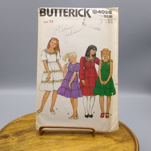 Vintage Sewing PATTERN Butterick 4028, Child Dress, Girls Size 14 - $9.75