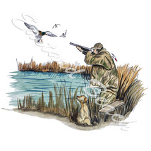 Duck Hunter and Bird Dog Hunting High Quality Decal Car ATV Truck Cooler Cup  - £5.46 GBP+