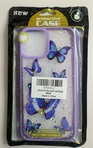 CASE IPhone 12 Pro Max 6.7" Purple & Glitter & Blue Butterflies Cell Phone Case - $12.47