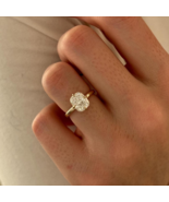 2 Ct Elongated Cushion Lab Grown Diamond Hidden Halo Engagement Ring in ... - $2,340.69