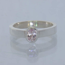 Pink Burma Spinel Handmade Silver Stackable Solitaire Ring size 5.75 Design 530 - £37.96 GBP