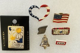 Vintage American Flag Liberty Bell Patriotic Avon America Beautiful Pin ... - $42.57