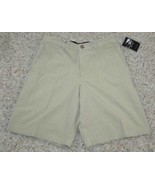 Mens Shorts Flat Front Axcess Khaki Relaxed Pin Striped Casual-size 38 - $14.85