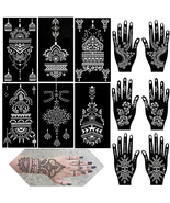 QSTOHENA Henna Tattoo Stencils Kit, 12 Sheets Temporary Tattoo Stickers ... - £9.34 GBP