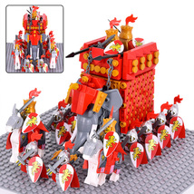 Medieval Red Lion Knights Legion Army with War Elephant Minifigures Set A - £36.62 GBP