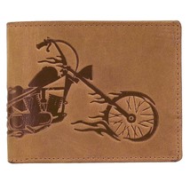 Bifold Wallet Stylish Harley Vintage Tan Leather For Men&#39;s Gift Gents Wallet - £39.51 GBP