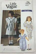 Vintage Little Vogue 7764 Sewing Pattern Mid Knee Pant Romper Jumper Size 1 2 3 - £19.90 GBP