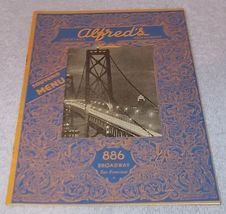 Alfred&#39;s Souvenir Restaurant Menu 886 Broadway San Francisco Ca Mailer Unused - £9.55 GBP
