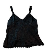 Vintage Cami Intimate Black Lace Trim Silk Camisole Top Size L - $366.23 MXN