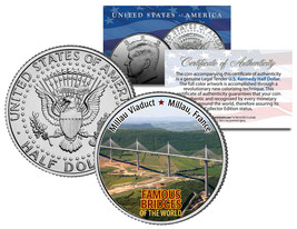MILLAU VIADUCT * Famous Bridges * Colorized JFK Half Dollar U.S. Coin Fr... - $8.56
