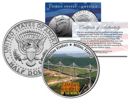 MILLAU VIADUCT * Famous Bridges * Colorized JFK Half Dollar U.S. Coin Fr... - £6.85 GBP