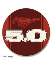Ford Mustang 5.0 Car Vehicle Logo Poster Metal Round Sign 8x8in Vintage J - €21,47 EUR