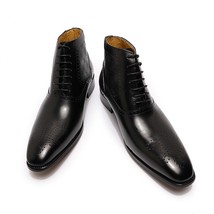 Fashion Ankle Boots Men Dress Boots Formal Shoes Black Brown Lace Up Pointed T - £120.65 GBP