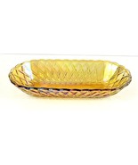 Pretzel Design Amber Carnival Vintage Oval Tray 10 1/2&quot; x 5&quot; x 2&quot; - $222.96 MXN