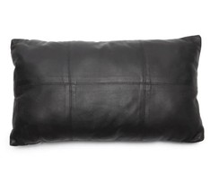 Black cushion from soft Leather and Suede , handmade pillow leather , custom , f - £159.87 GBP