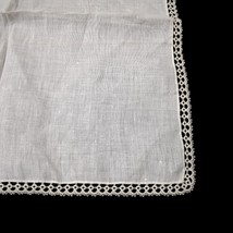 Antique hanky handkerchief linen &amp; lace beautiful white color 13.5” Wedding - £6.33 GBP