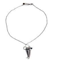 Touchstone Swarovski Crystal Blue Pendant 18" Silver Chain Necklace - £40.16 GBP
