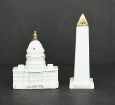 Vintage Porcelain Washington Monument And U.S. Capitol Salt And Pepper Shakers - £13.25 GBP