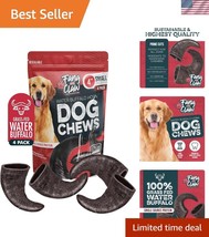 Long Lasting Water Buffalo Chews - Pack of 4, Ideal for Small &amp; Medium Dogs - $36.00