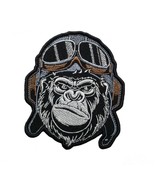Gorilla Pilot with Helmet Embroidered Patch. Iron On. Size: 5.4 X 4.5 in... - £6.74 GBP