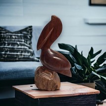 Hand Carved Vintage Desert Ironwood Pelican Mid-Century Modern Figurine - $285.35 MXN