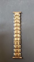 Vintage 70&#39;s80&#39;s Kiefer Cadman Expansion Watch Band Silver Gold Link Stainless - £15.12 GBP