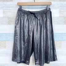 IVY PARK Metallic Mesh Double Layer Basketball Shorts Gray Relaxed Womens Small - £31.31 GBP